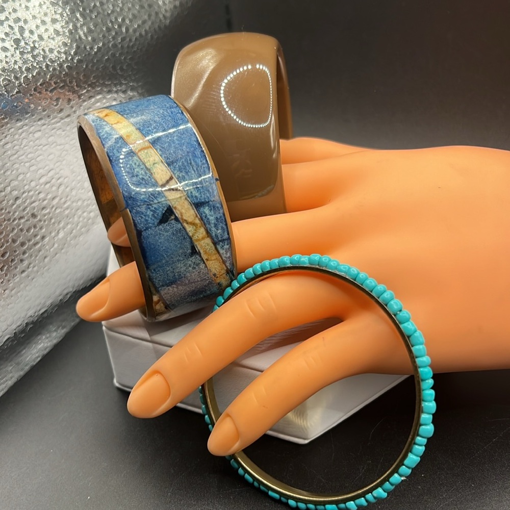 Vintage Berek lucite and an inlayed  Philippines bracelet